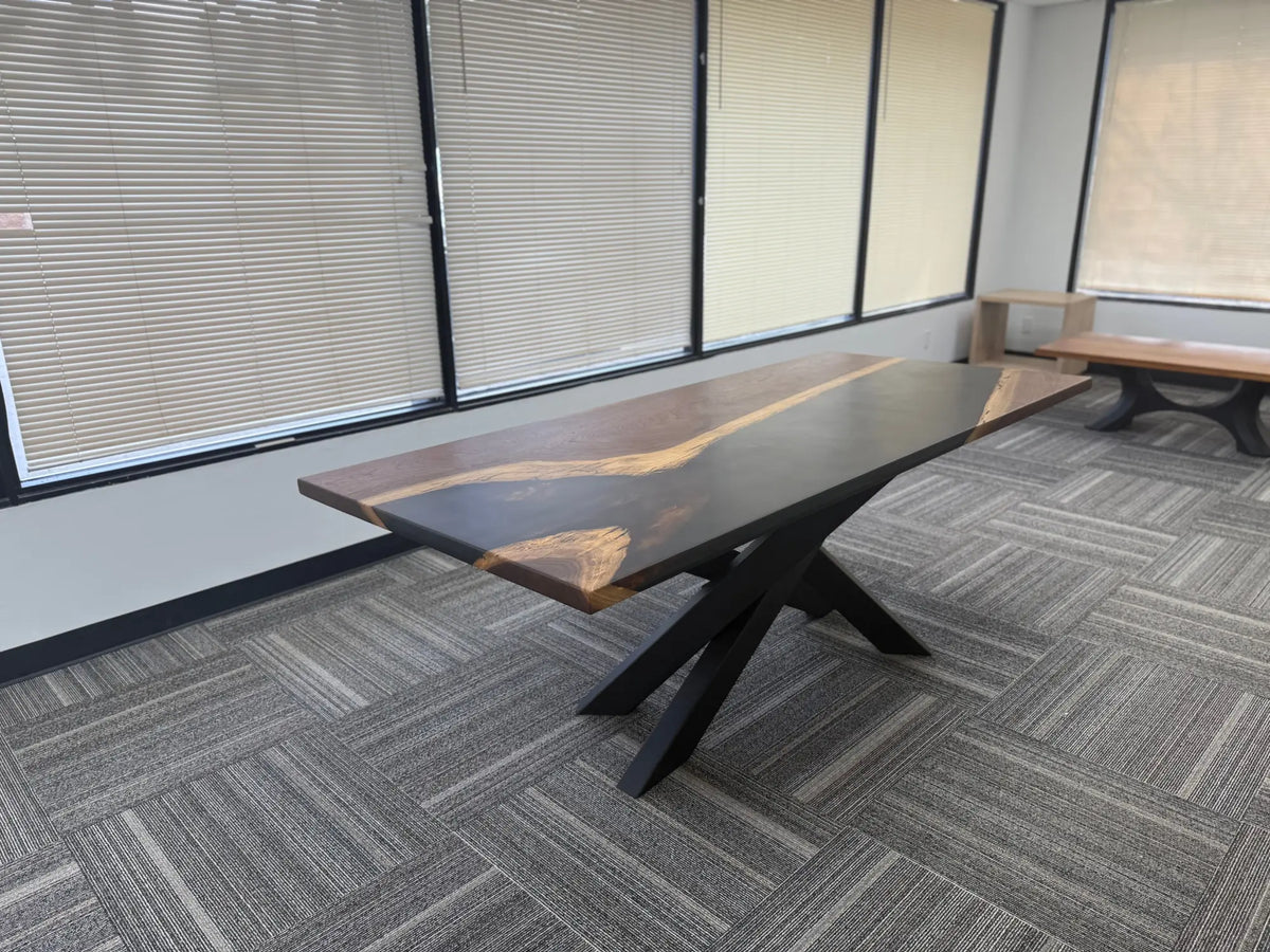 Walnut Black Epoxy Dining Table