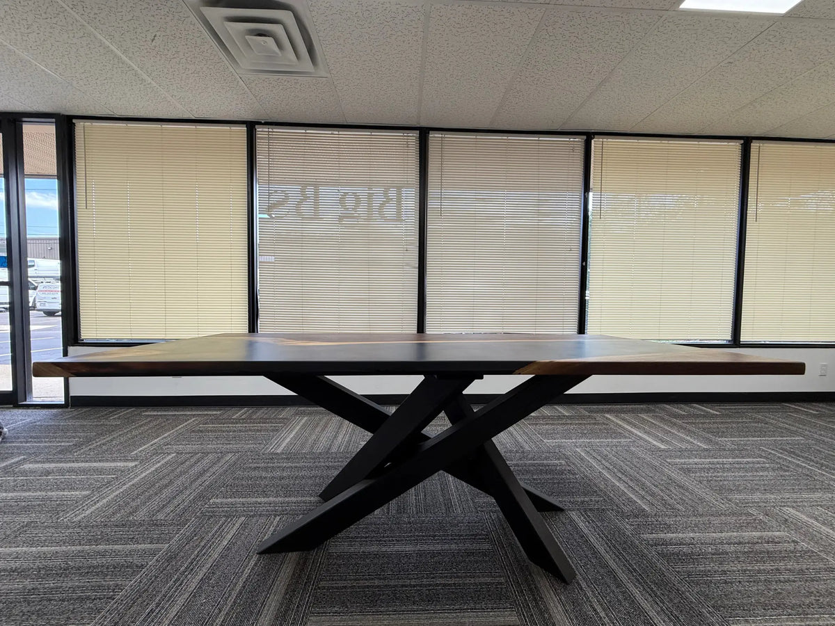 Walnut Black Epoxy Dining Table