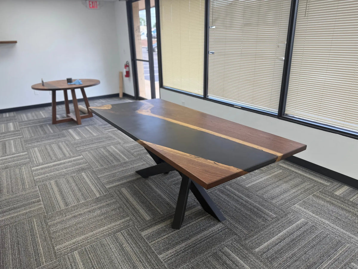 Walnut Black Epoxy Dining Table