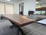 Walnut Black Epoxy Dining Table