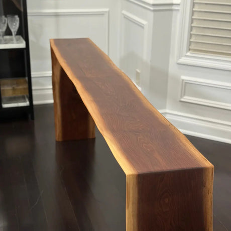 Full side shot walnut Live Edge console table