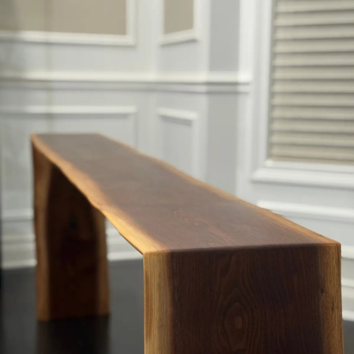 Close up waterfall Live Edge console table