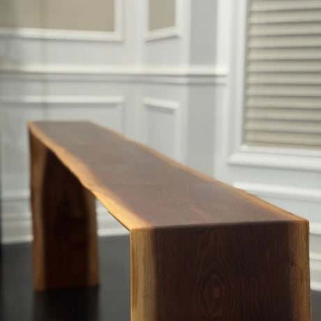 Close up waterfall Live Edge console table
